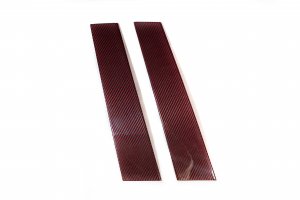 Alfa Romeo Giulia Exterior Door Pillars - Carbon Fiber - Red - Feroce Carbon